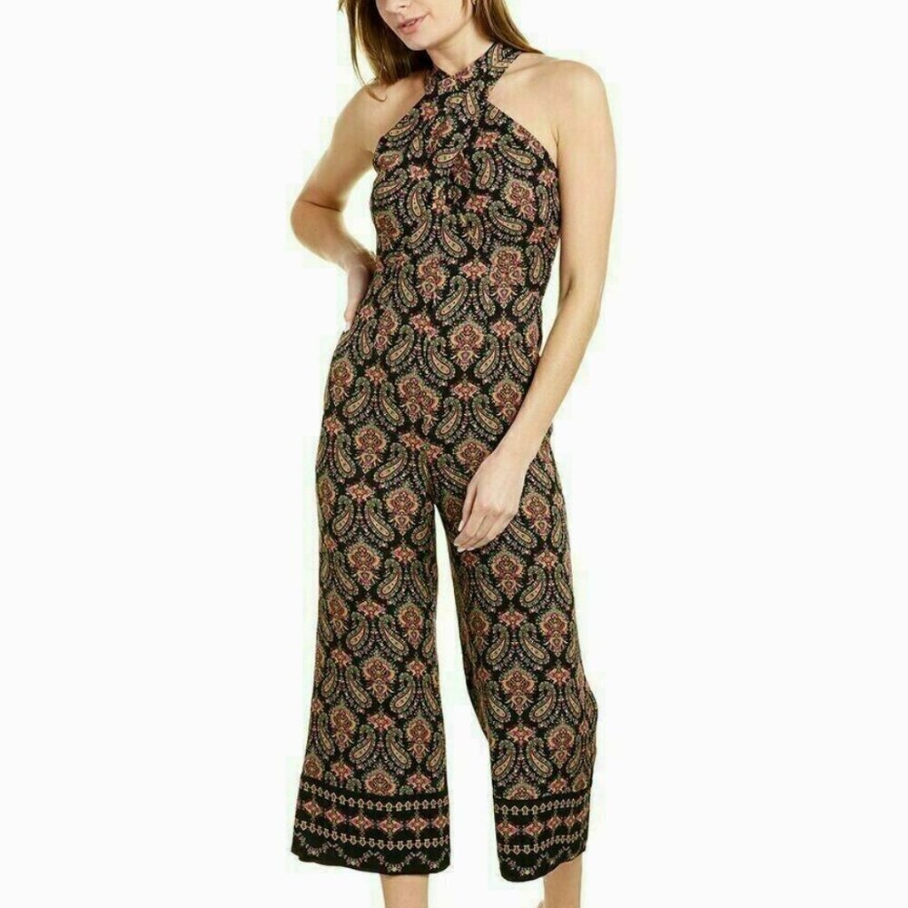 Kobi Halperin Womens Multicolor Halter Neck Tara Silk Paisley Jumpsuit Size 2